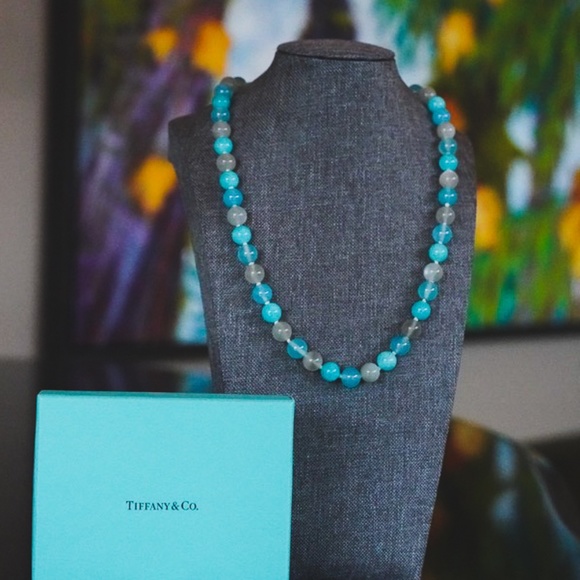 Tiffany & Co. Amazonite, Moonstone, and Chalcedony Necklace (37 Inches)! - Picture 1 of 3
